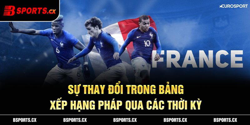 Sự thay đổi trong bảng xếp hạng Pháp qua các thời kỳ